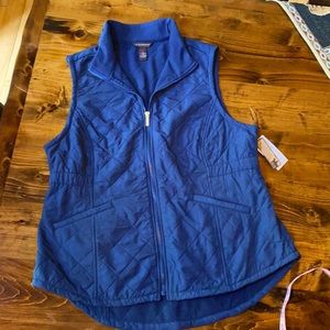 NWT Bit and Bridle navy blue quilted vest